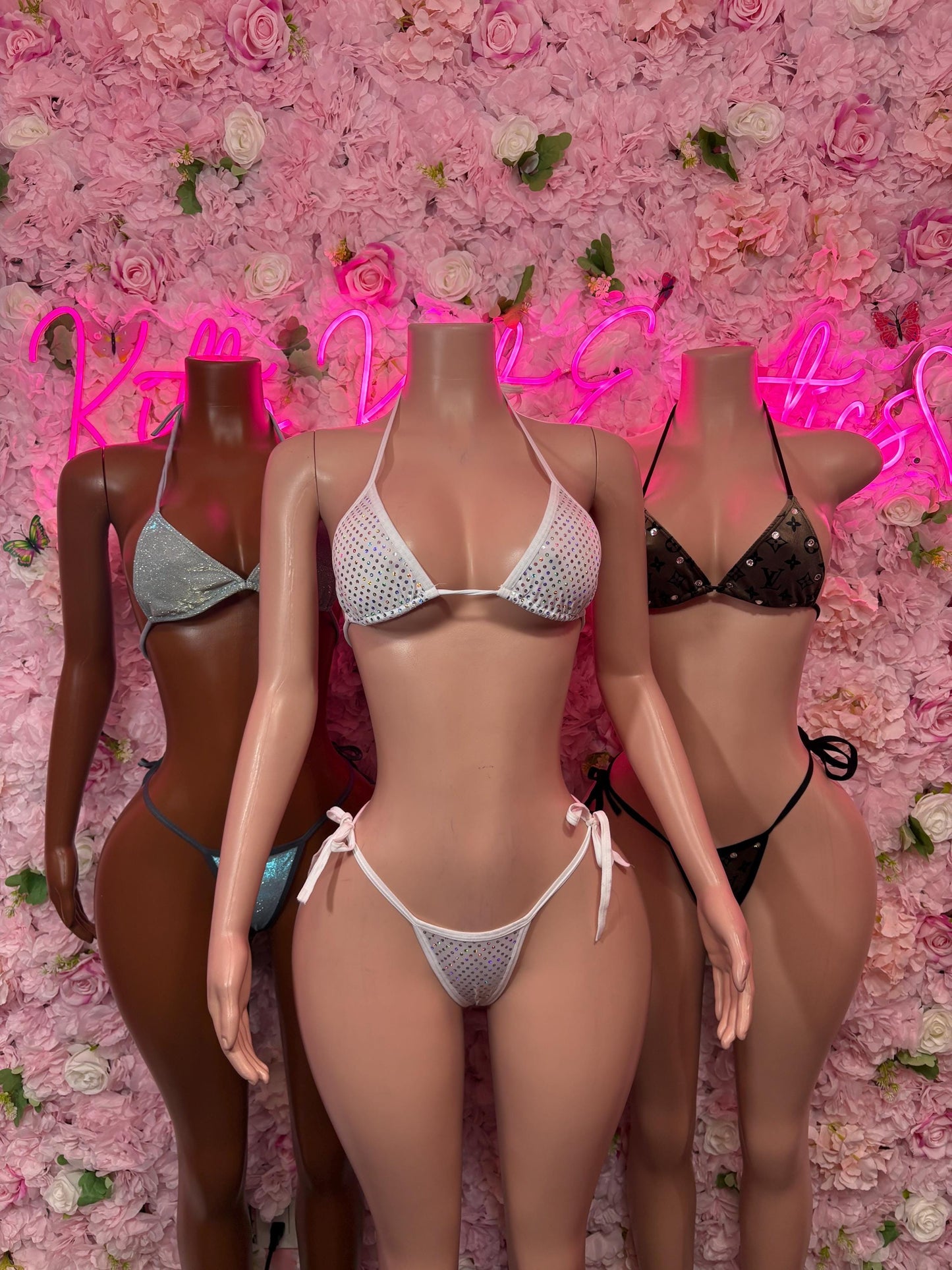 Summer Bikini Two-Piece  Metallic Gstring  Bikini  Cute Swimsuit Set for Beach, Pool, or Vacation | Exotic Dancewear Festival wear