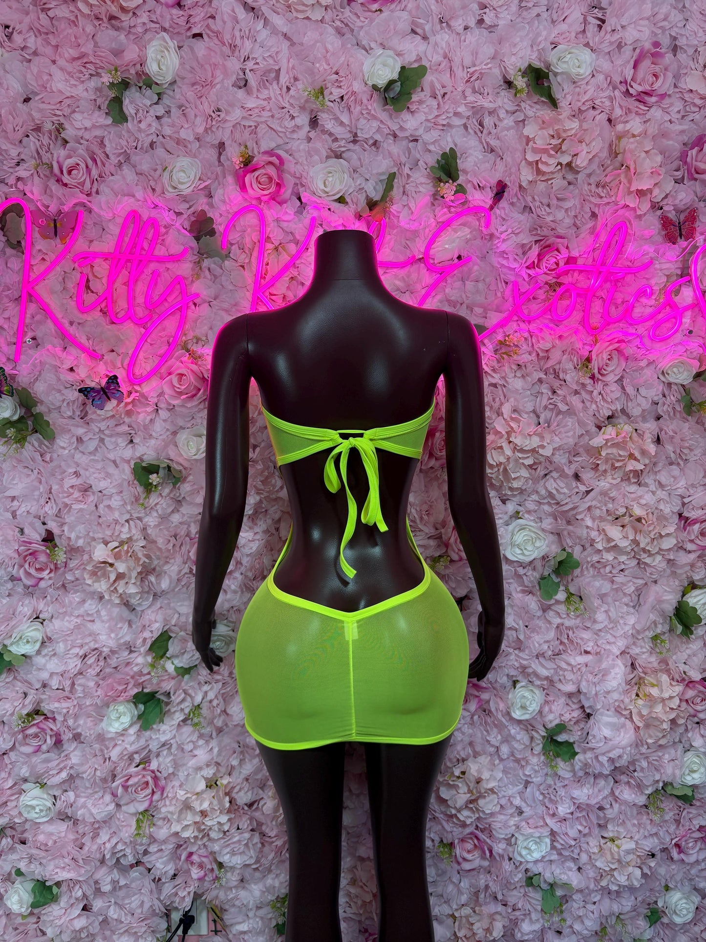 Ravewear Neon Dress Mesh   - Exotic Dancewear  Elegant and Sexy Evening Dress for Performers, Events, or Special Occasions Women's Clothing