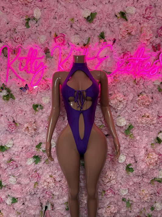 Rave Wear  - Exotic Dancewear Purple One Piece  - Rave Outfit  Sexy for Performers, Events, or Special Occasions