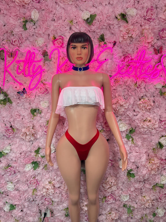 Fourth of July Two-Piece USA Bikini  Patriotic Swimsuit with Chocker for Beach, Pool Parties, or Summer Fun |