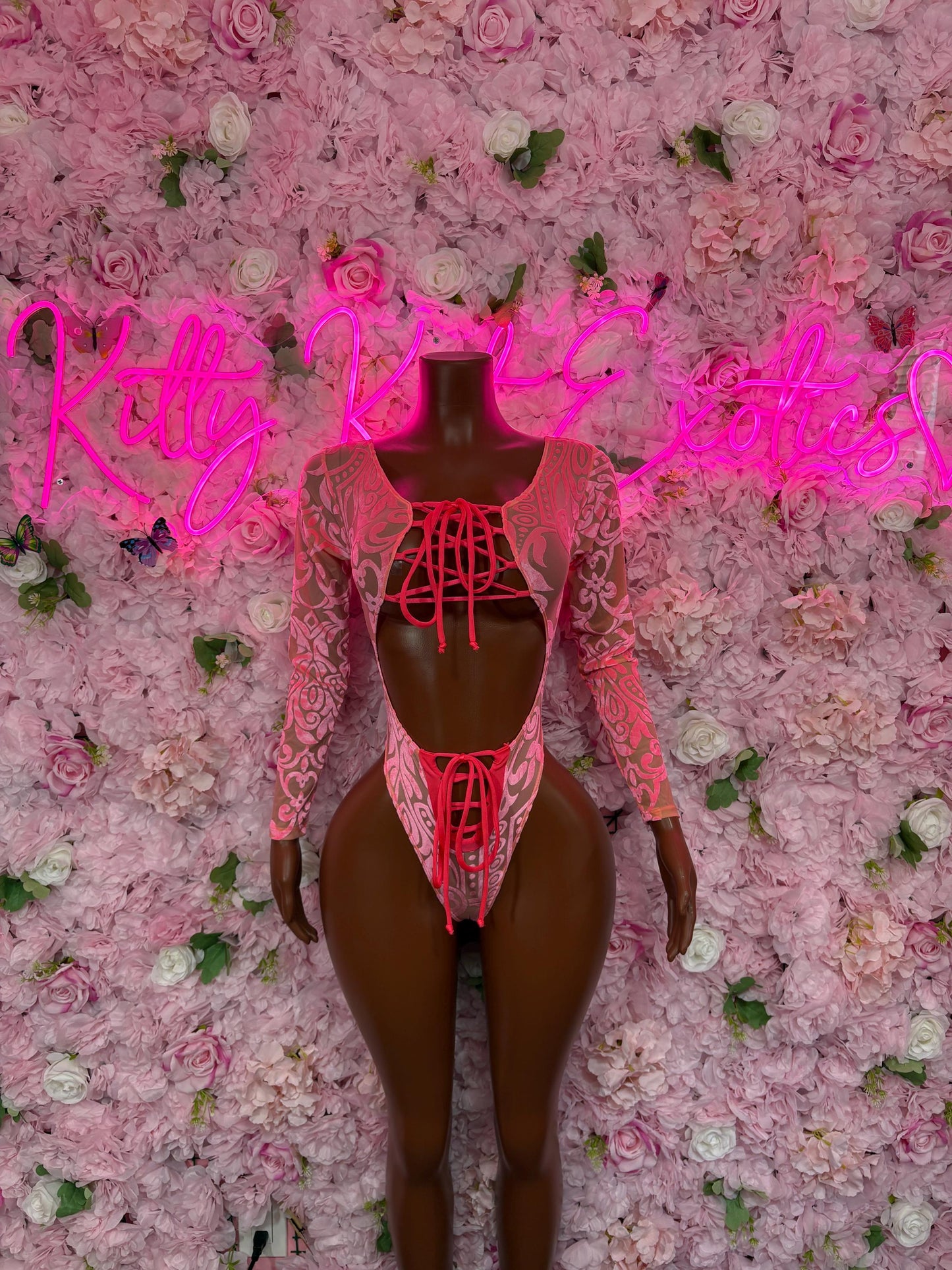 Rave Outfit - Bottlegirl One Piece Bodysuit Peach  - Sexy Performance Costume, Exotic Dancewear, Bold Dance Outfit, Womens Party Outfit