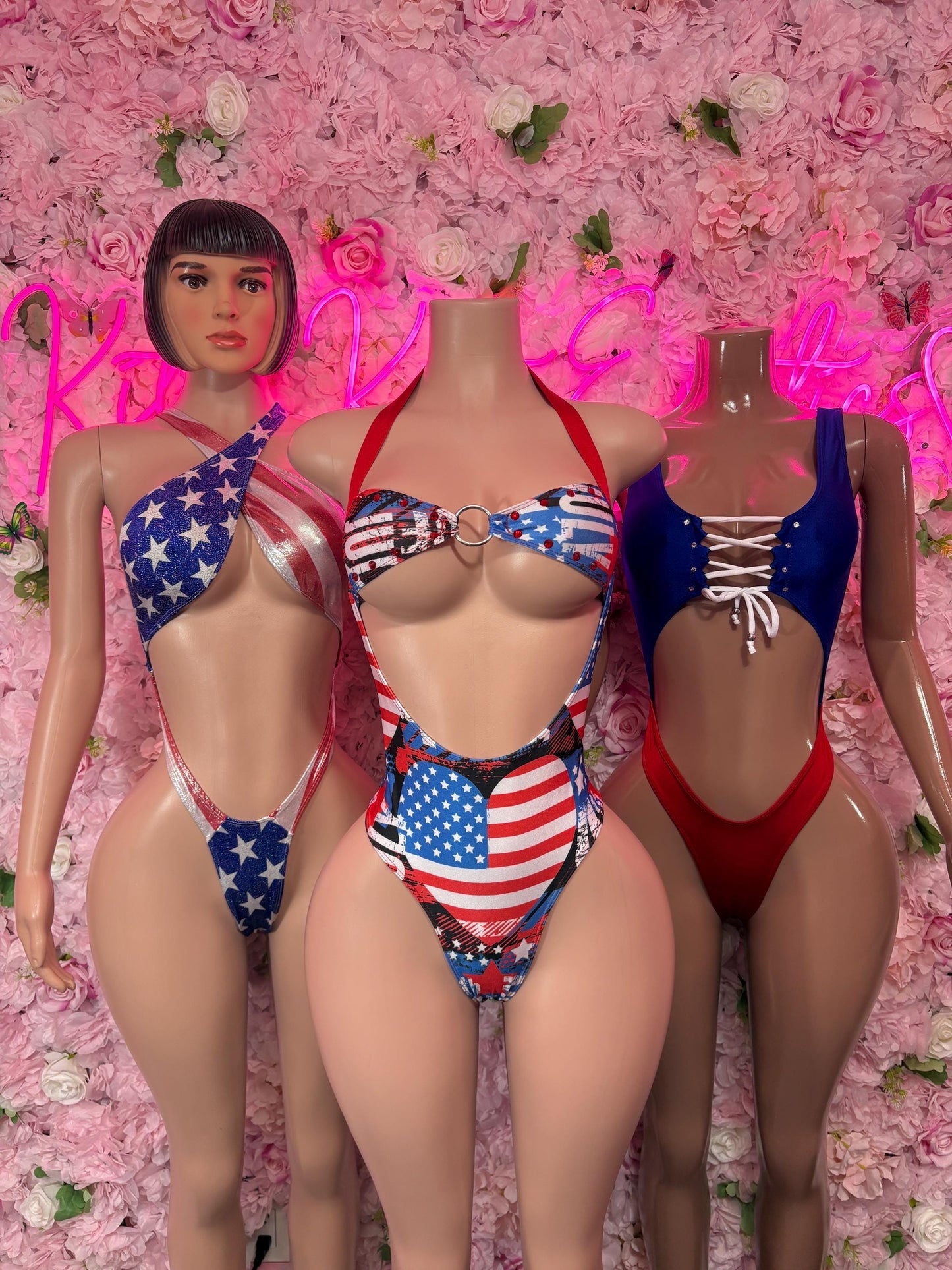 USA - 4th of July One Piece Bodysuit Patriotic Swimsuit for Beach, Pool Parties, or Summer Fun | Stylish and Comfortable Swimwear