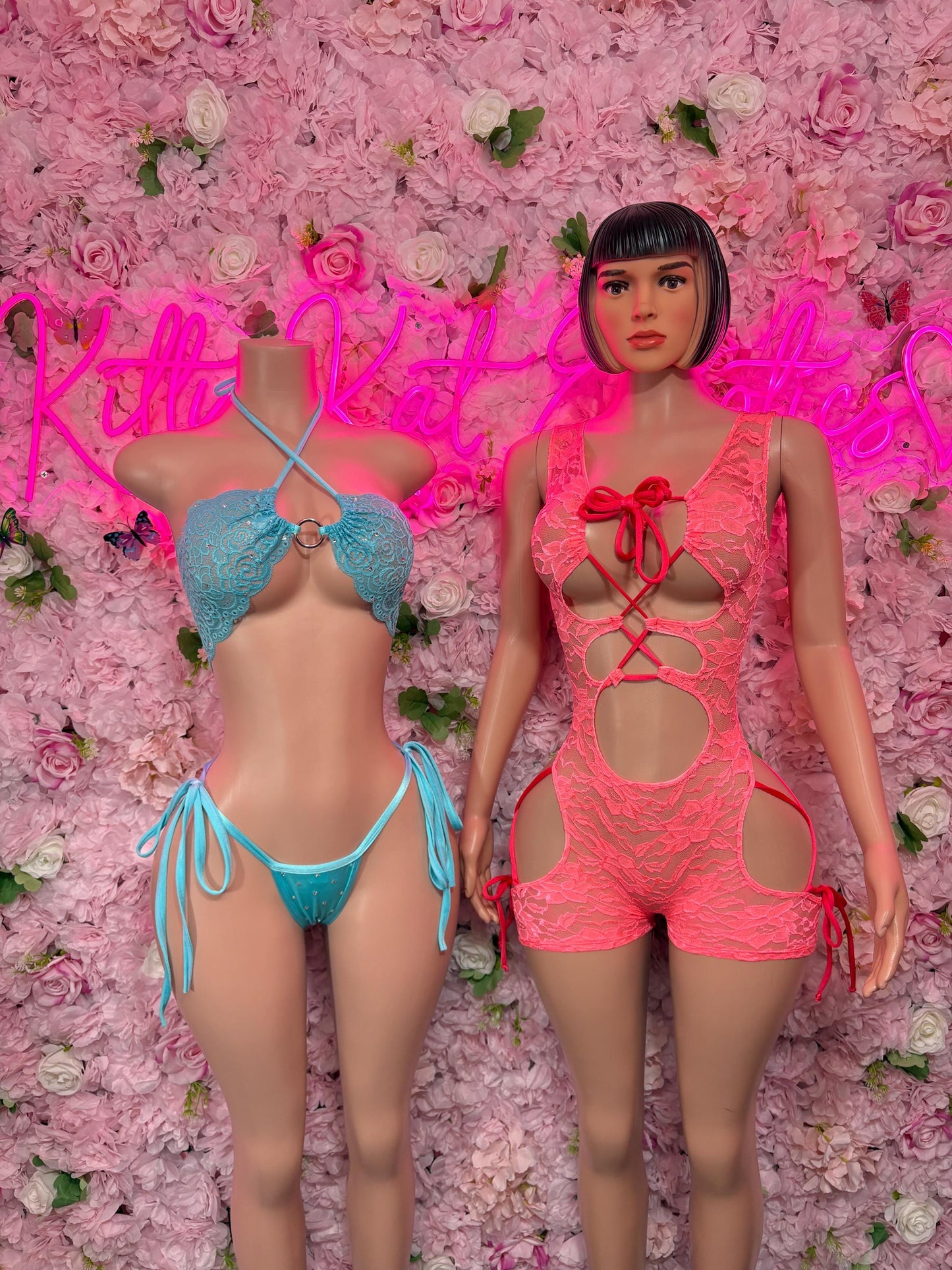 Summer Bikini Two-Piece Teal Lace  Bikini  Exotic Dancewear for Performers, Raves, or Night Out | Bottle girl Outfits