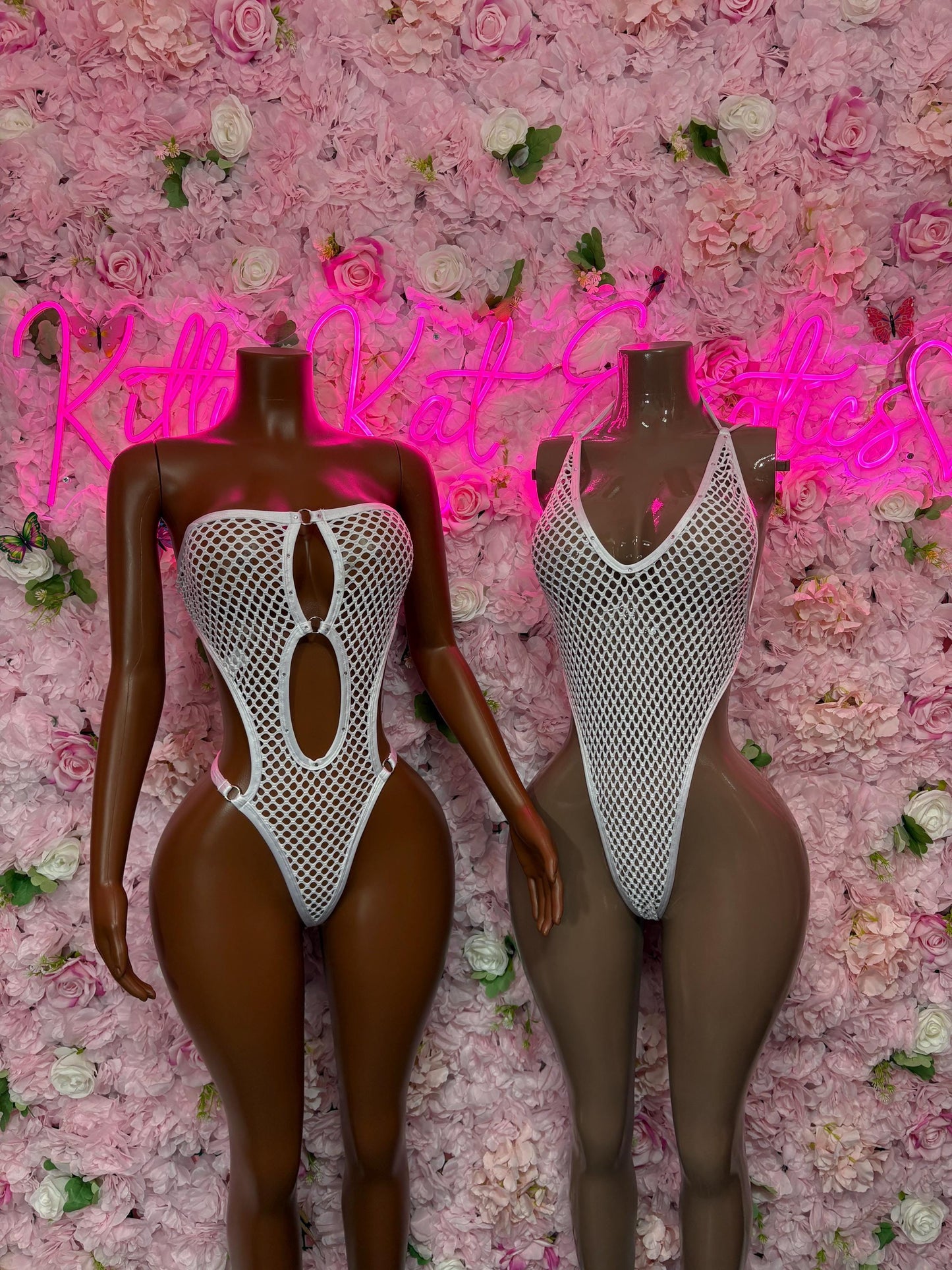 Exotic Dancewear  One-Piece Fishnet White  Bodysuit  Exotic Dancewear for Performers, Raves, or Night Out | Bottle girl Outfits