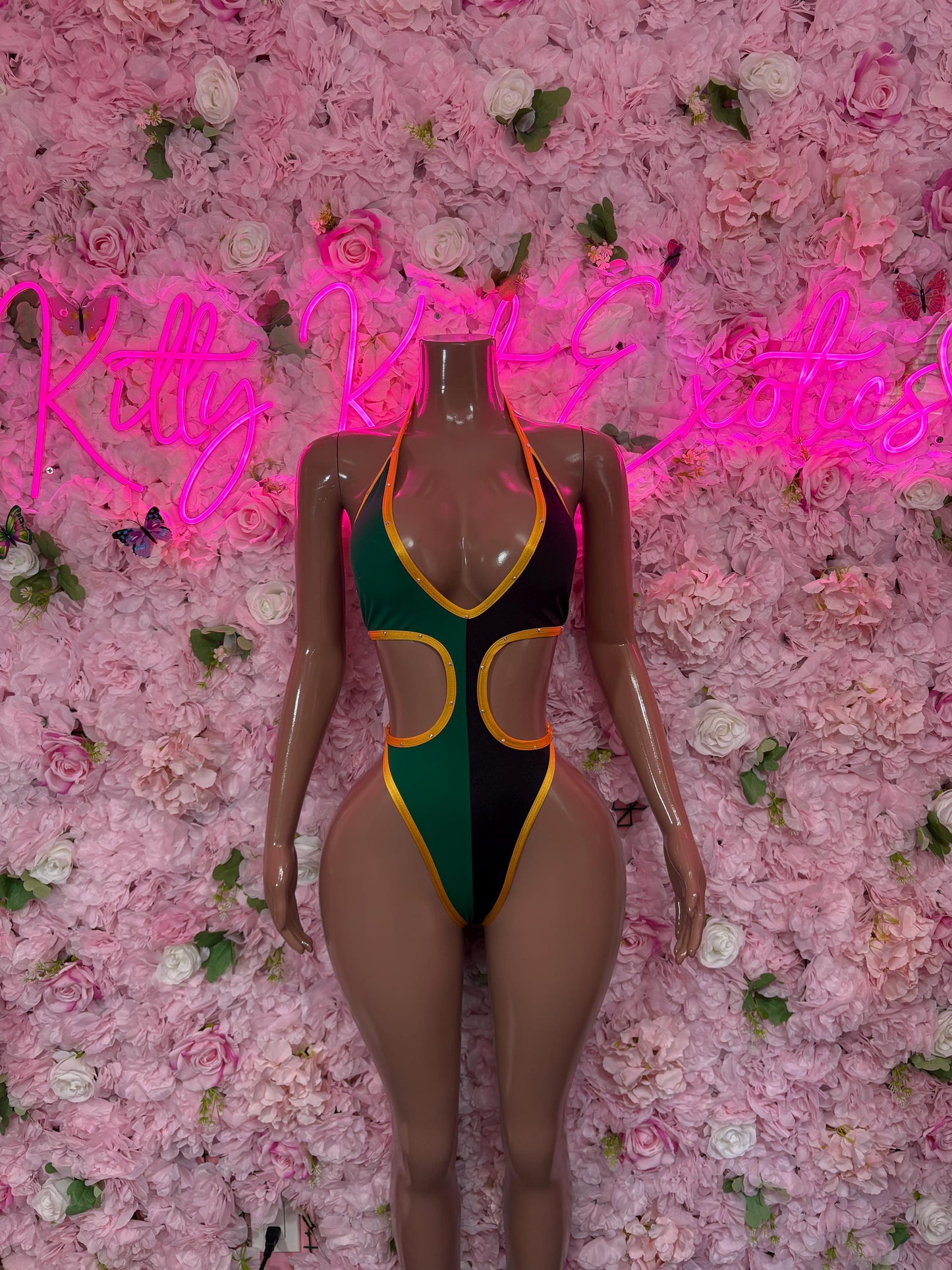 Jamaica Flag Bodysuit Set | One-Piece Swimsuit | Festival Outfit | Jamaica Bikini | Country Flag Swimwear | Beachwear | Carnival Outfit