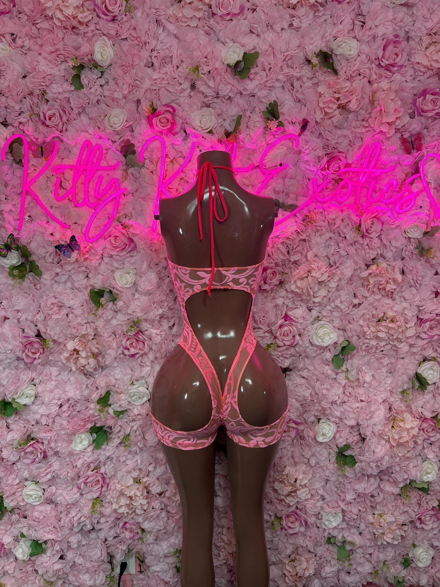 Rave Outfit - Bottlegirl One Piece Bodysuit Peach  - Sexy Performance Costume, Exotic Dancewear, Bold Dance Outfit, Womens Party Outfit
