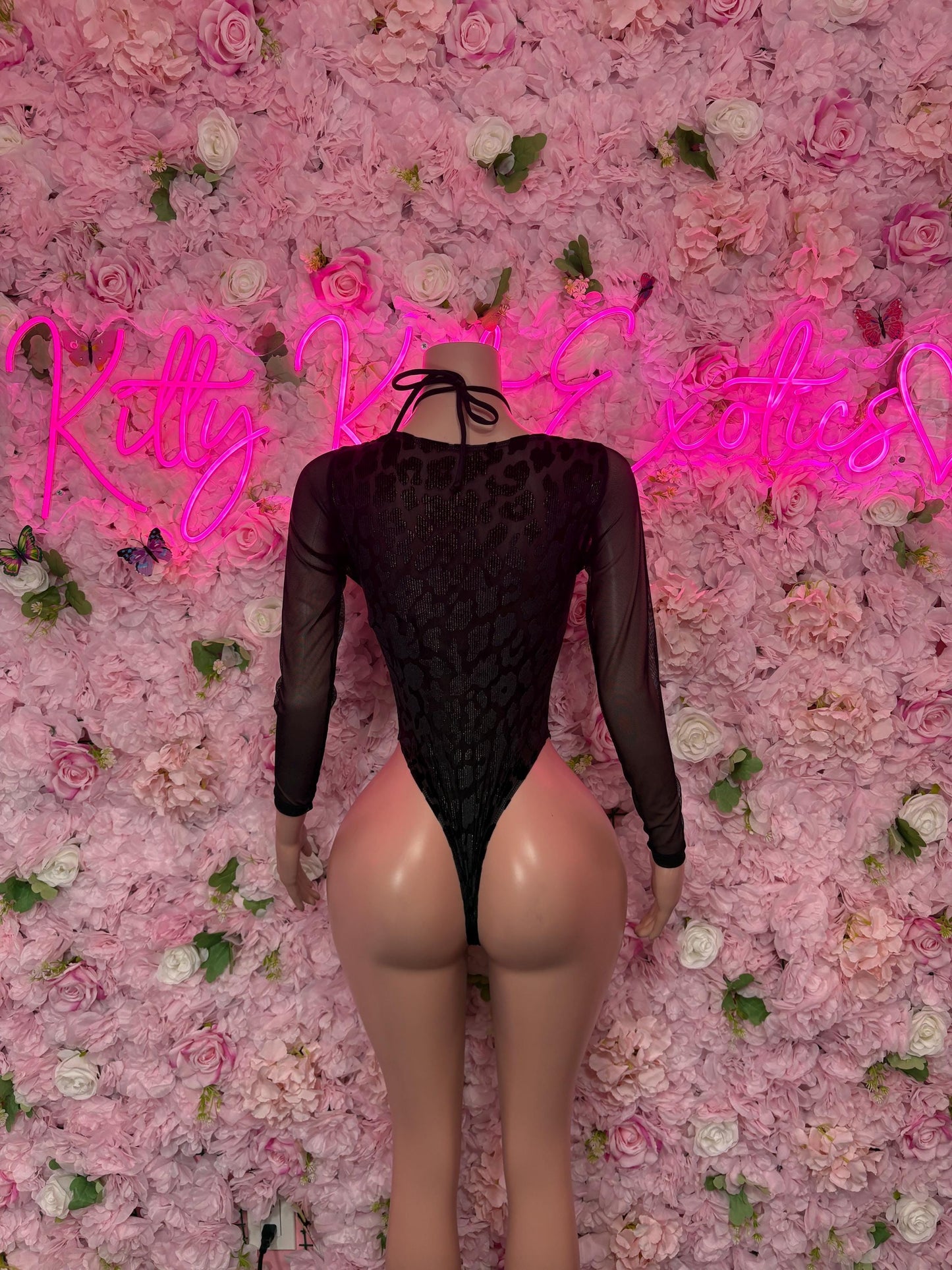 Bottlegirl Bodysuit - One Piece Black Cheetah  - Sexy Performance Costume, Exotic Dancewear, Bold Dance Outfit, Womens Party Outfit
