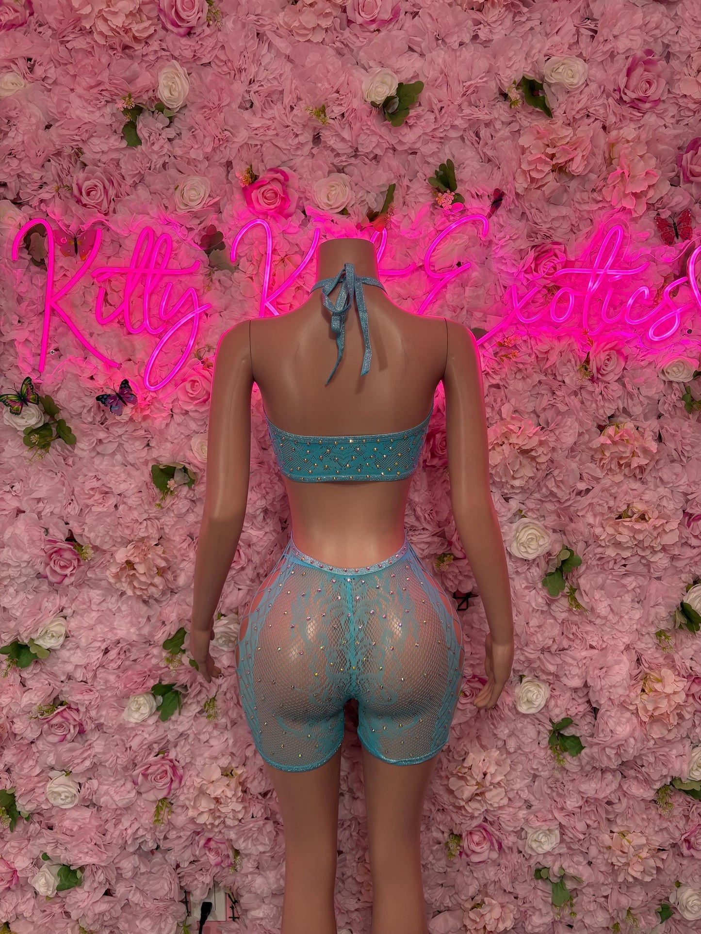 Fishnet Bodysuit One-Piece Baby Blue  Exotic Dancewear, Ravewear for Performers, Raves, or Night Out | Bottle girl Outfits