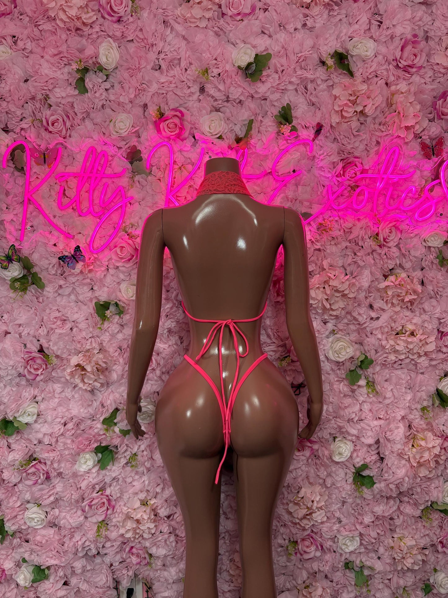 Summer Bikini Two-Piece Coral Lace  Exotic Dancewear, Ravewear for Performers, Raves, or Night Out | Bottle girl Outfits