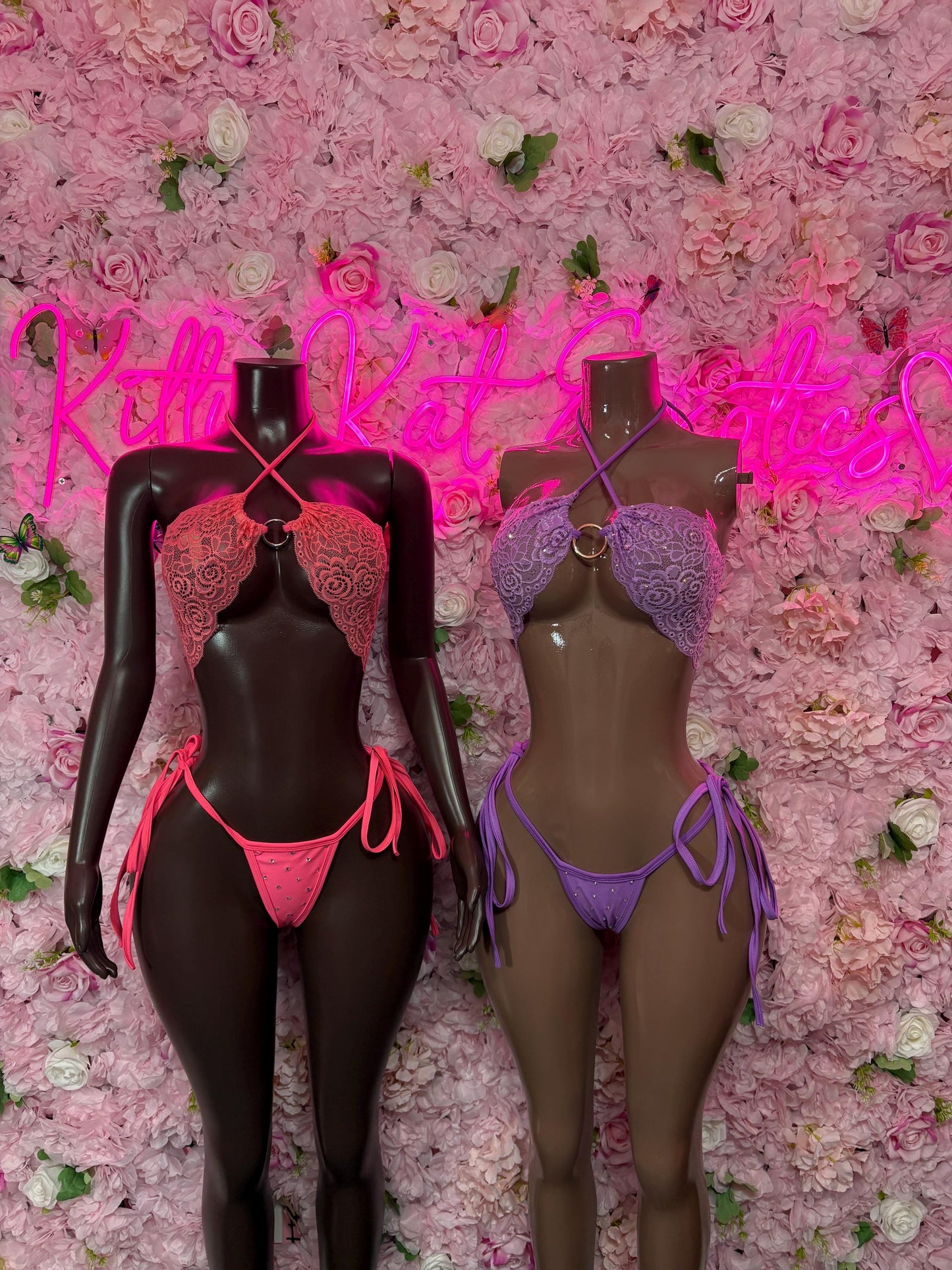 Ravewear Two-Piece Purple Lace Bikini  Exotic Dancewear, Ravewear for Performers, Raves, or Night Out | Bottle girl Outfits