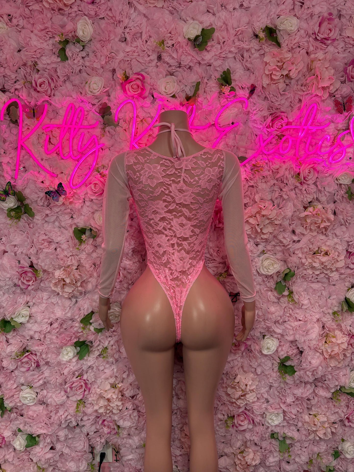 Exotic Dancewear Bodysuit One-Piece Pink Lace  Exotic Dancewear, Ravewear for Performers, Raves, or Night Out | Bottle girl Outfits