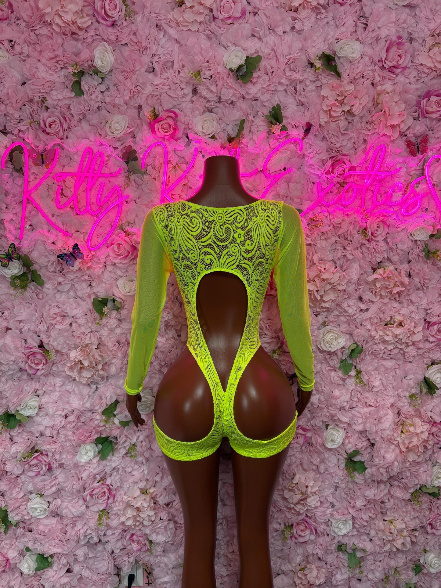 Rave Outfit Bodysuit One-Piece Neon Lace  Exotic Dancewear, Ravewear for Performers, Raves, or Night Out | Bottle girl Outfits