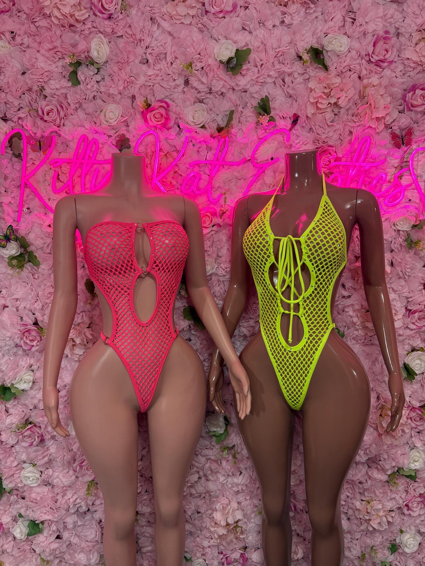 Ravewear  Bodysuit One-Piece Coral Fishnet  Exotic Dancewear, Ravewear for Performers, Raves, or Night Out | Bottle girl Outfits