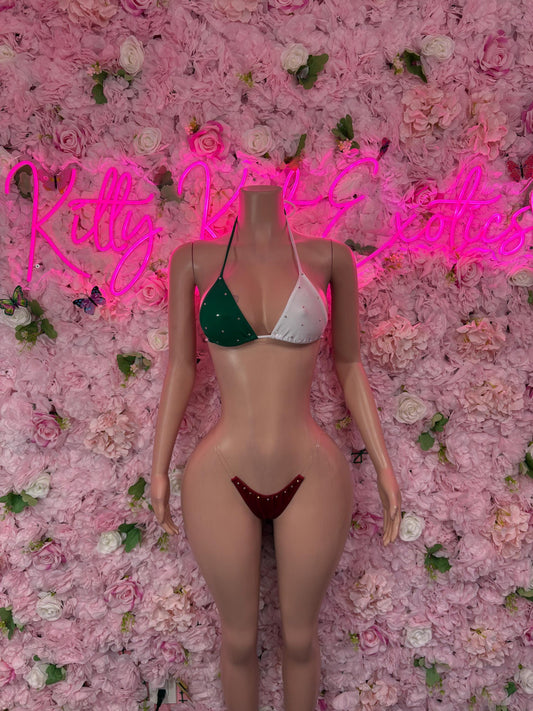 Mexican Flag Bodysuit Set | One-Piece Swimsuit | Festival Outfit | Mexican Bikini | Country Flag Swimwear | Beachwear | Carnival