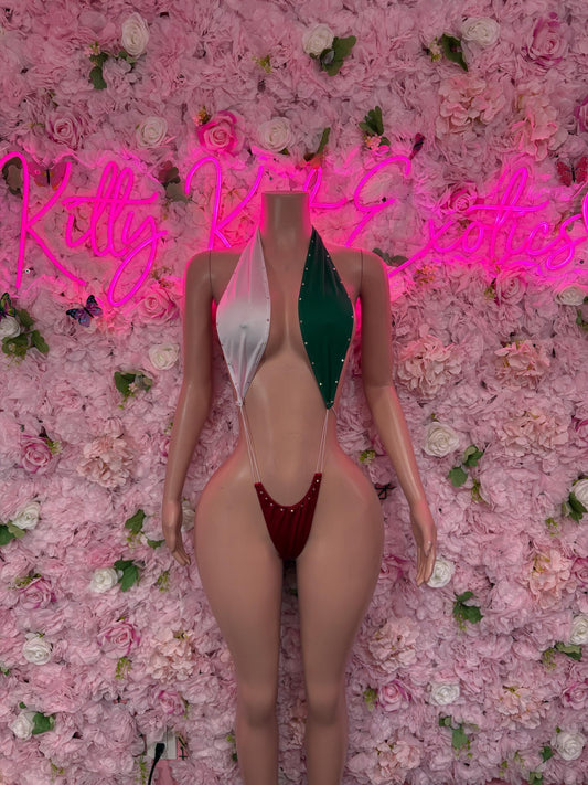 Mexican Flag Bodysuit Set | One-Piece Swimsuit | Festival Outfit | Mexican Bikini | Mexico Country Flag Swimwear | Beachwear | Carnival