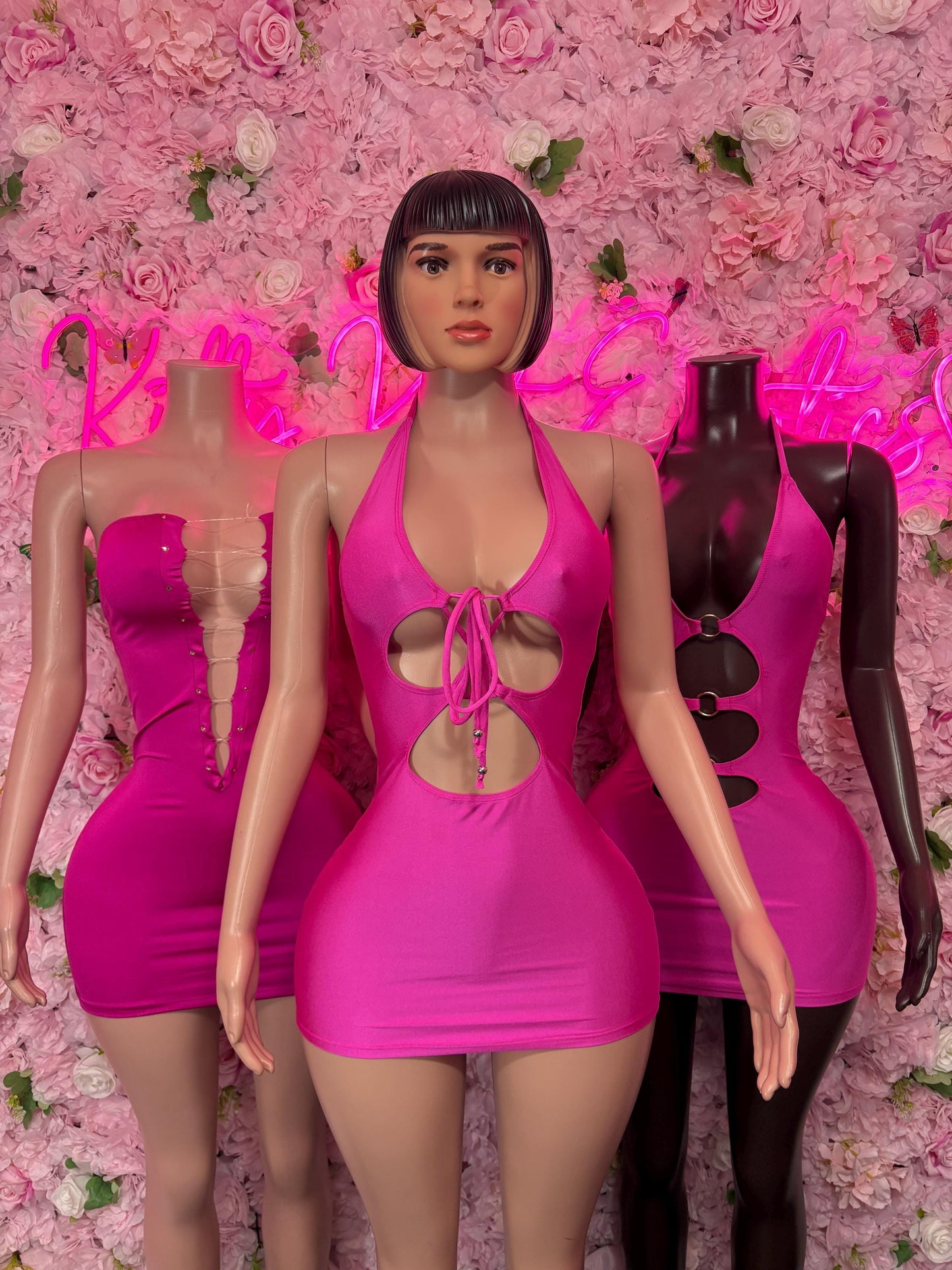 Exotic Dancewear Pink Dress  Sexy Party Outfit, Clubwear, or Night Out Fashion | Shiny and Bold Statement Look Women's Clothing