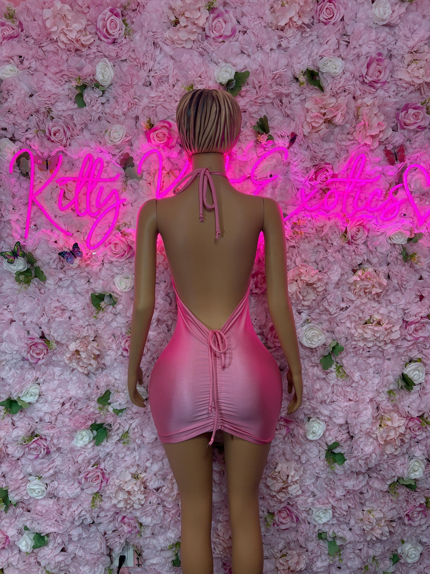 Summer Exotic Dancewear Pink Dress  Sexy Party Outfit, Clubwear, or Night Out Fashion | Shiny and Bold Statement Look Women's Clothing