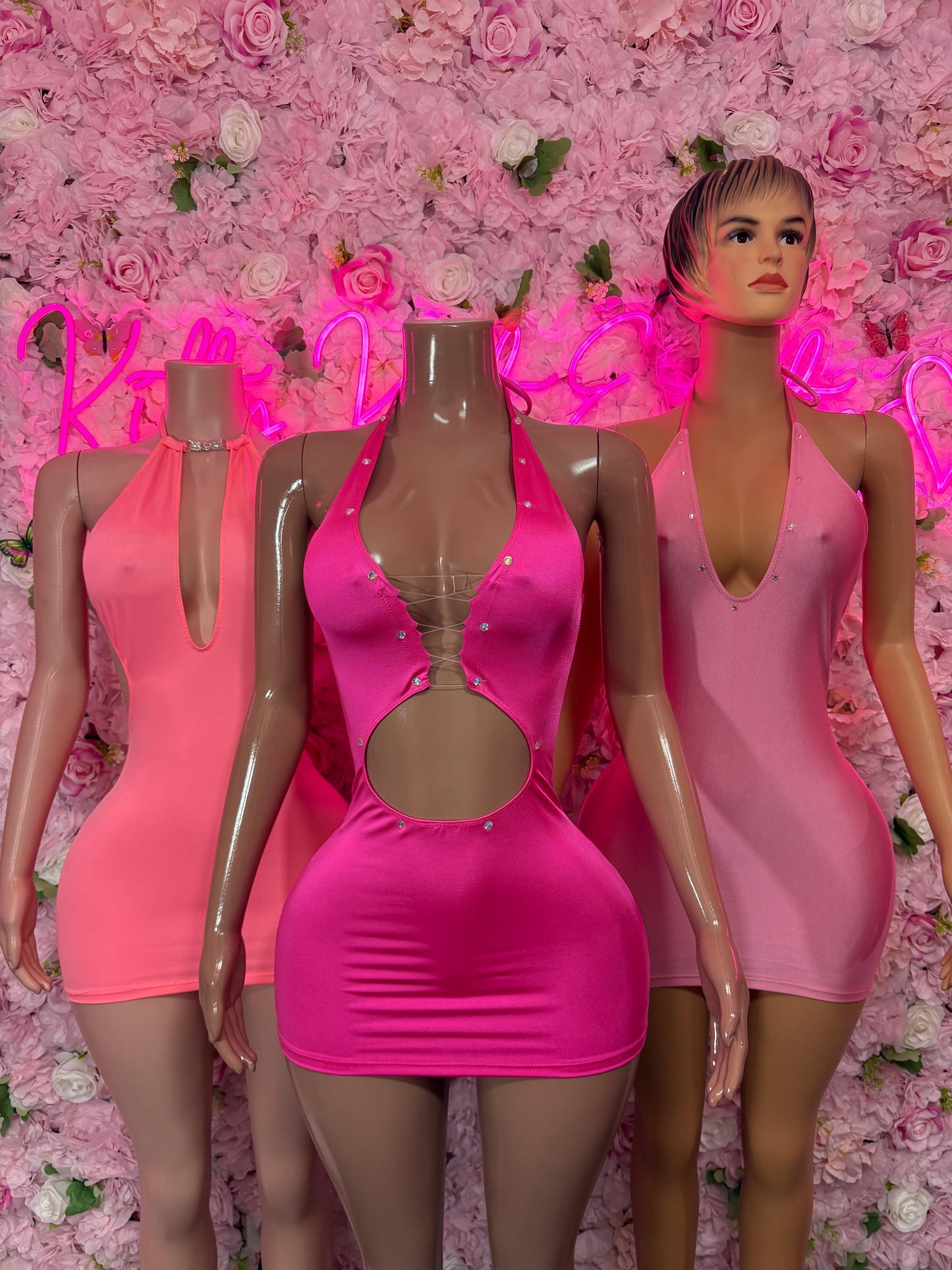 Summer Exotic Dancewear Pink Dress  Sexy Party Outfit, Clubwear, or Night Out Fashion | Shiny and Bold Statement Look Women's Clothing