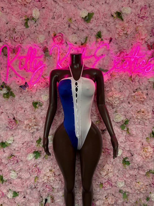 Honduran Flag Bodysuit Set | Two-Piece Swimsuit | Festival Outfit | Hunduran Bikini | Country Flag Swimwear | Beachwear | Carnival