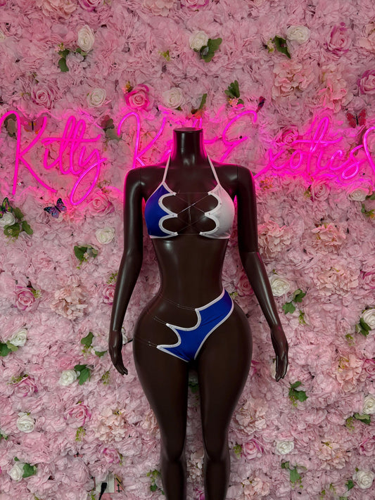 El Salvador Flag Bodysuit Set | Two-Piece Swimsuit | Festival Outfit |El Salvadaorian Bikini | Country Flag Swimwear | Beachwear | Carnival