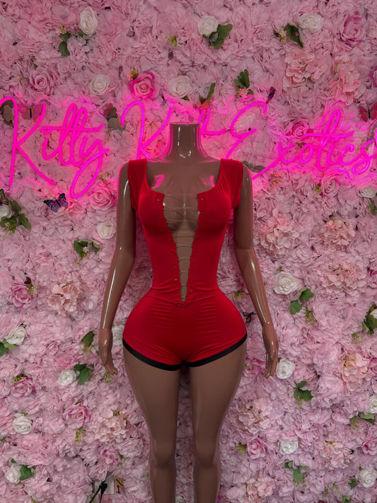Rave Wear  Bodysuit One-Piece Red  Exotic Dancewear, Ravewear for Performers, Raves, or Night Out | Bottle girl Outfits