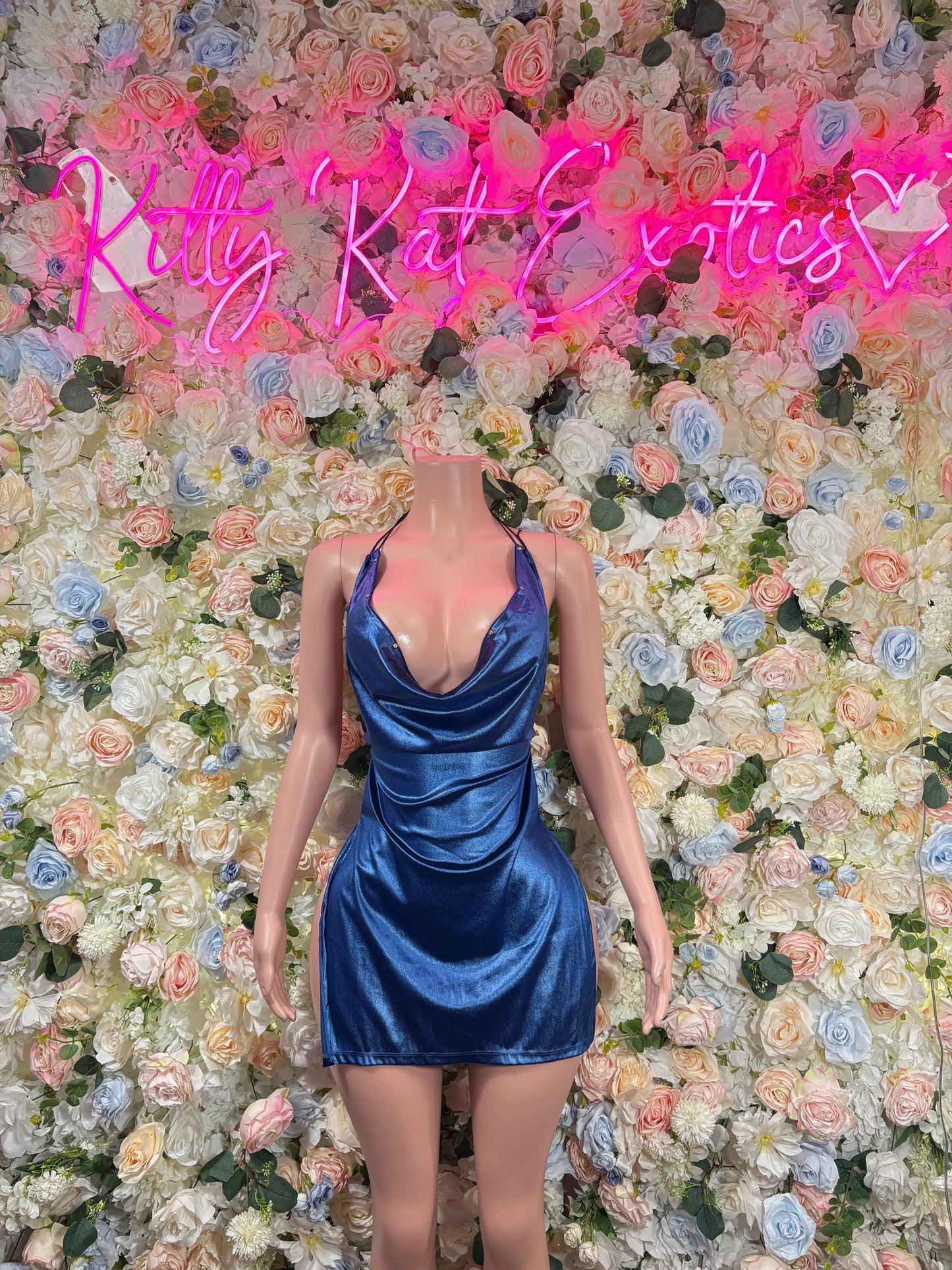 Summer Blue Festival Dress  Vibrant Dancewear  Rave Outfit Parties & EDM Events Trendy Summer Fashion