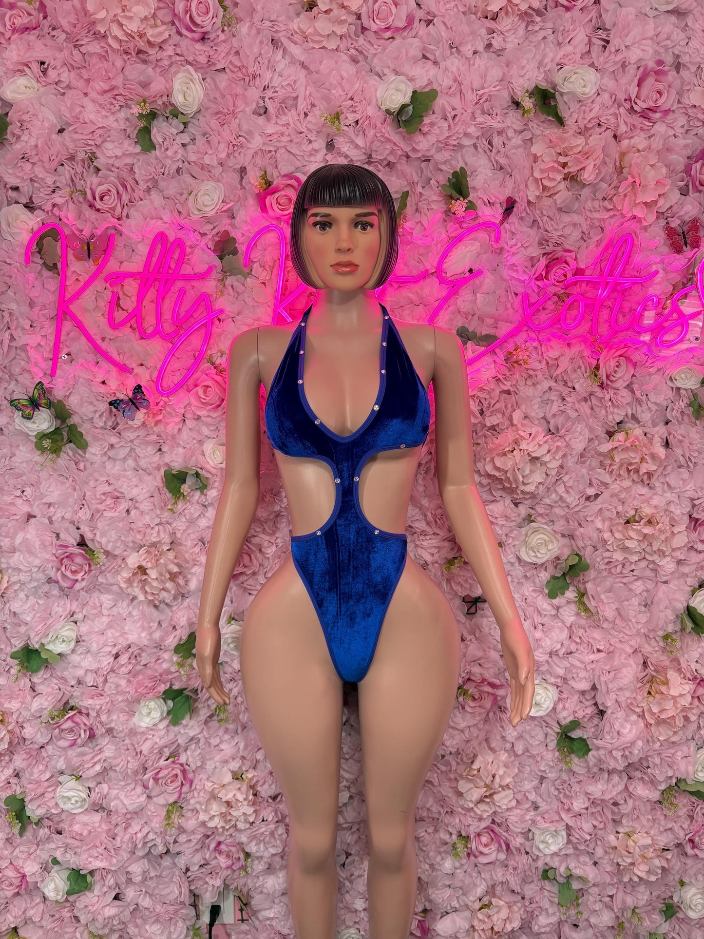 Rave Wear One-Piece Blue Velvet Bodysuit  Exotic Dancewear, Ravewear for Performers, Raves | Bottle girl Outfits