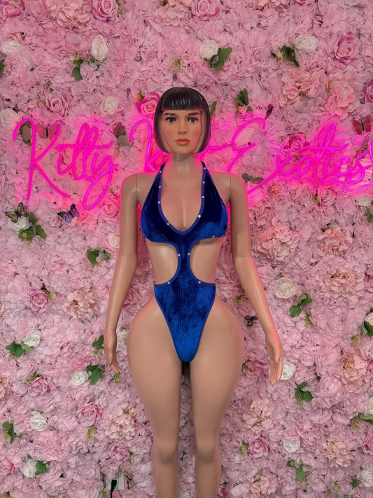 Rave Wear One-Piece Blue Velvet Bodysuit  Exotic Dancewear, Ravewear for Performers, Raves | Bottle girl Outfits