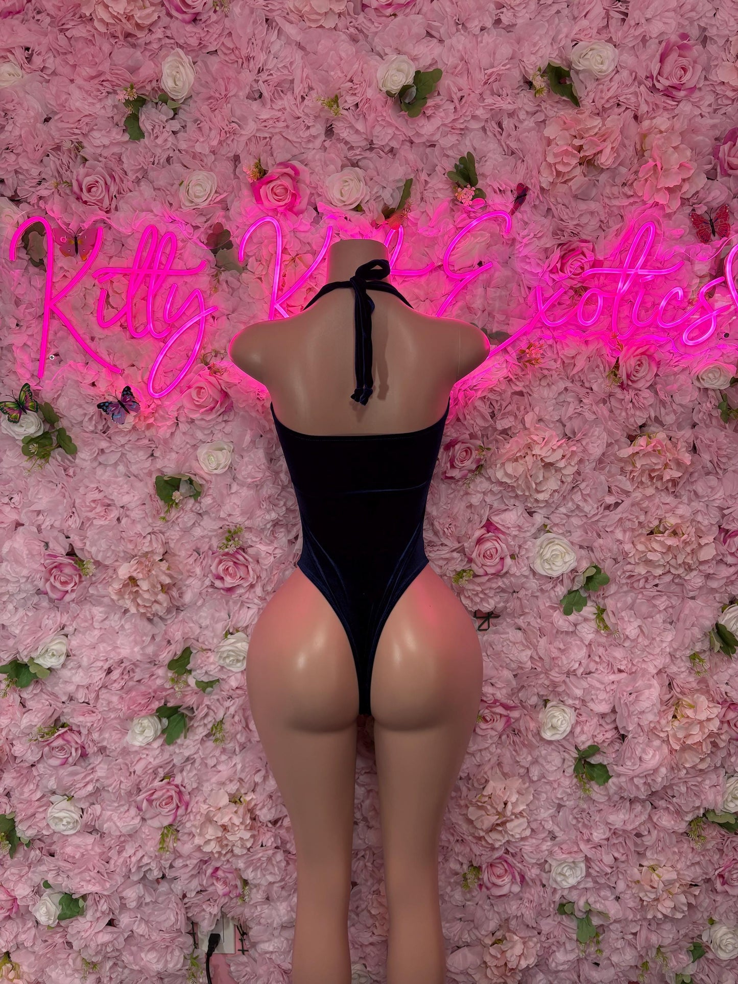 Exotic Dancewear  One -Piece Blue Velvet Bodysuit  Festival & Rave Wear, Dancewear for Women