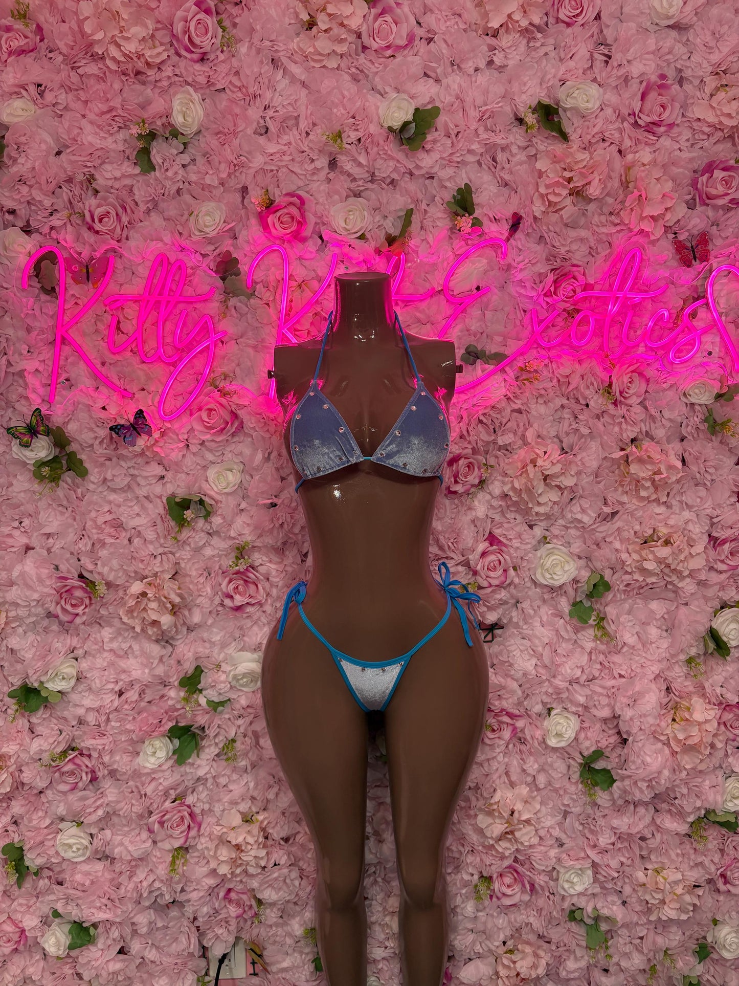 Summer Bikini Swimwear Two-Piece Blue Bikini  Cute Swimsuit Set for Beach, Pool, or Vacation | Exotic Dancewear Festival wear