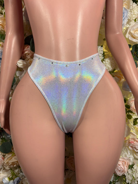 Bartender - Waitress Thong Silver Metallic - Womens Comfortable Stylish Lingerie, Exotic Dancewear, Everyday Intimate Underwear