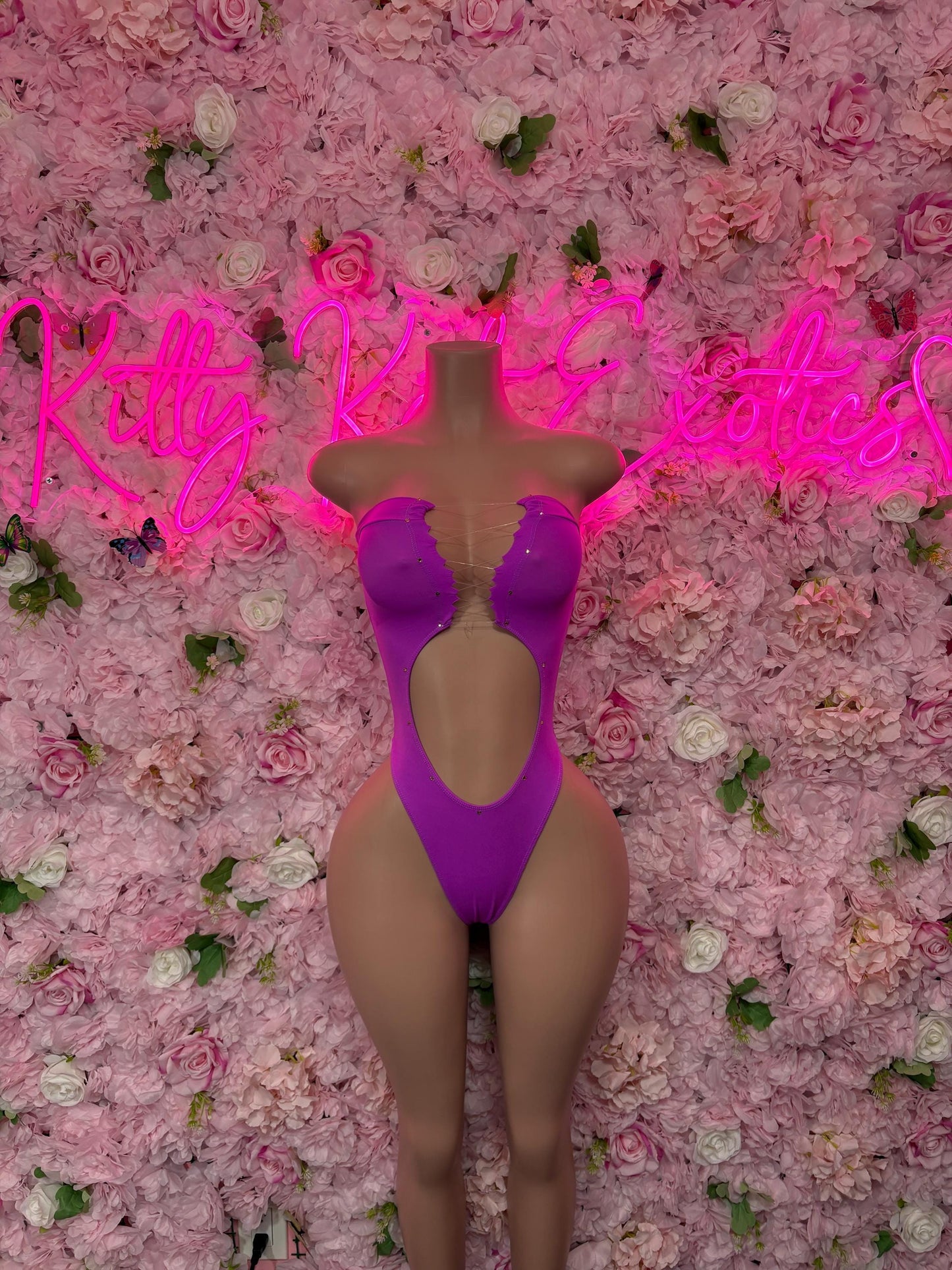Rave Outfit  One-Piece Purple Bodysuit - Festival Outfit, EDM Party Costume, Glitter Dancewear, Boho Clubwear