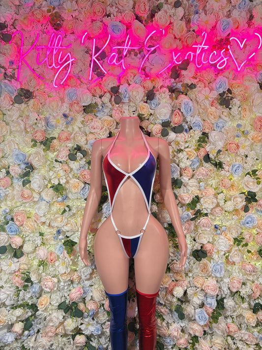 Harley Quinn Costume Bodysuit for Women   Halloween, Comic Con, Rave Wear Festival Wear