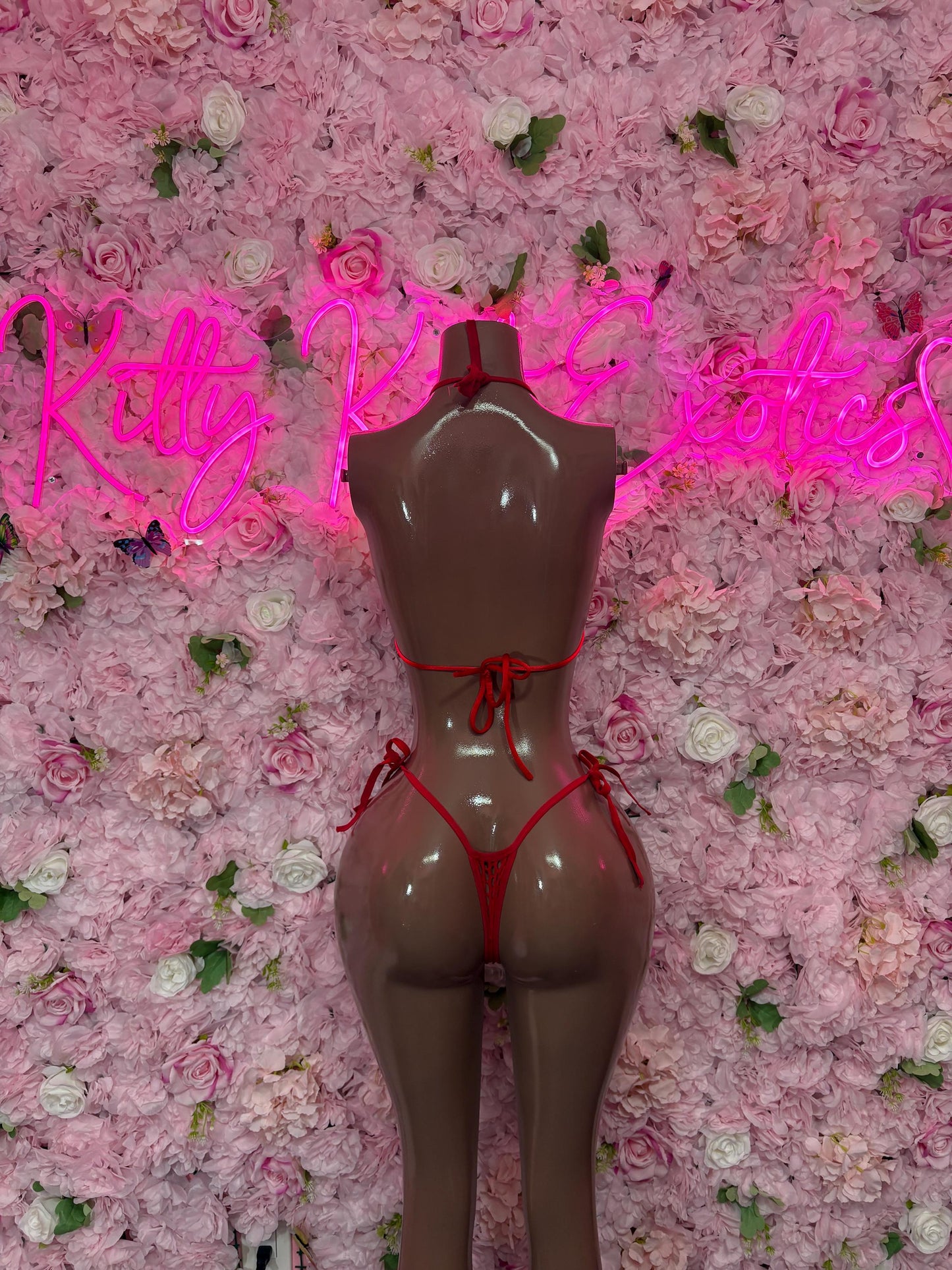 Summer Bikini Two-Piece Red Metallic Gstring  Bikini  Cute Swimsuit Set for Beach, Pool, or Vacation | Exotic Dancewear Festival wear