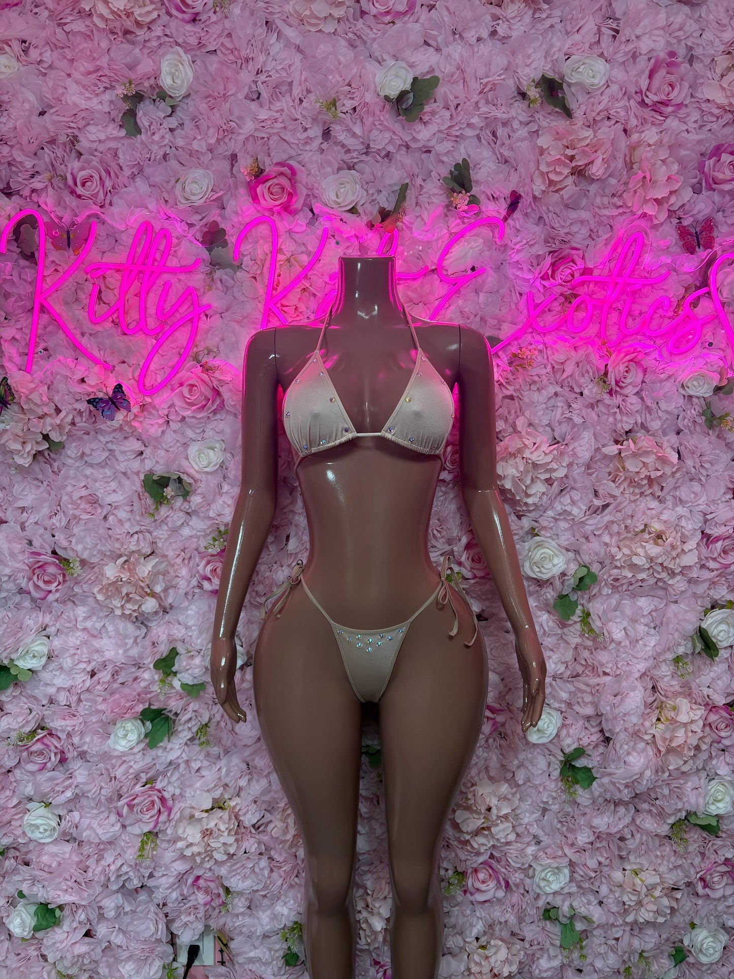 Summer Bikini Two-Piece White Gstring  Bikini  Cute Swimsuit Set for Beach, Pool, or Vacation | Exotic Dancewear Festival wear