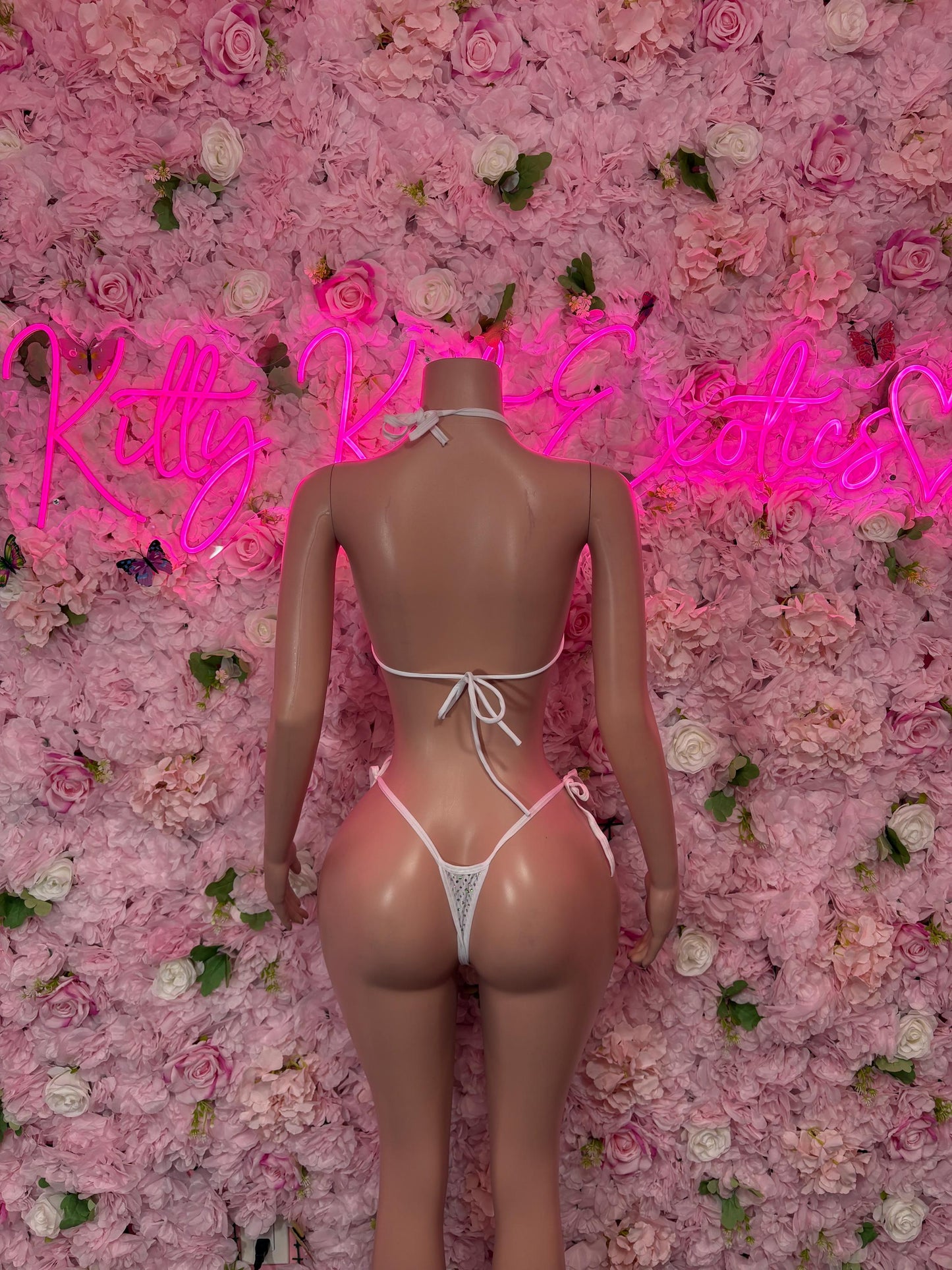 Summer Bikini Two-Piece White Metallic Gstring  Bikini  Cute Swimsuit Set for Beach, Pool, or Vacation | Exotic Dancewear Festival wear