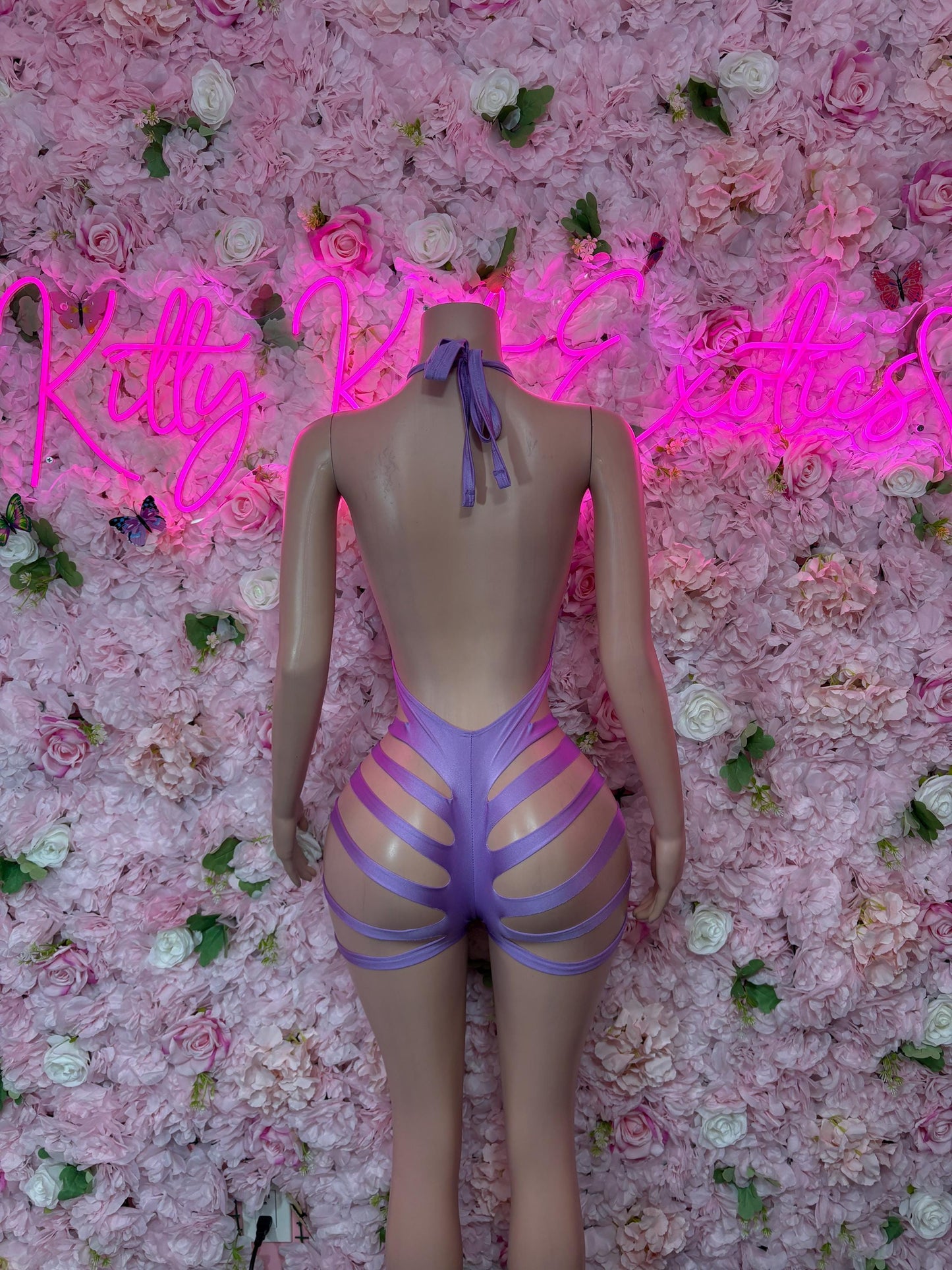 Rave Wear  - Exotic Dancewear Purple One Piece  - Rave Cutoff Outfit  Sexy for Performers, Events, or Special Occasions