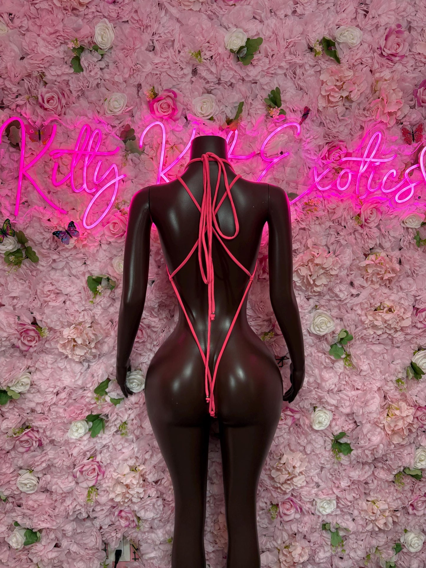 Festival Outfit One Piece Fishnet Bodysuit Pink - Dancewear Exotic Wear - Rave Outfit