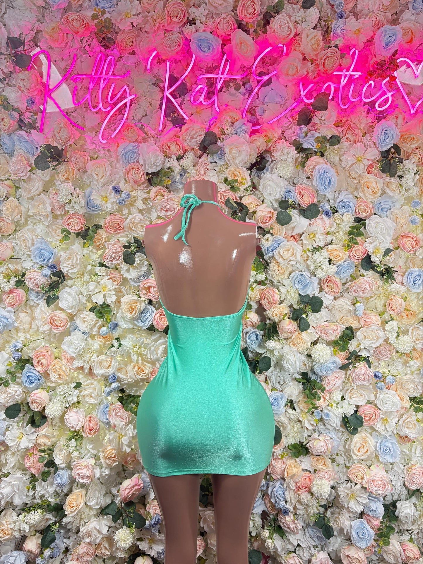 Summer Dress Mint- Sexy Latin Dance Costume, Sultry Clubwear Gown, Bold Performance Outfit, Trendy Party Dress