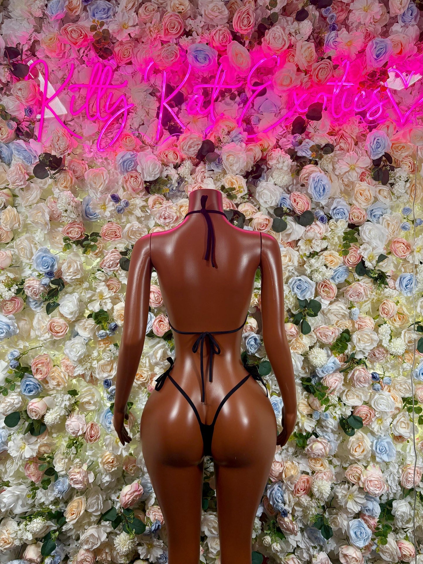 Bikini Set Two Piece Black Metallic Dancewear Festival wear Rave Outfit