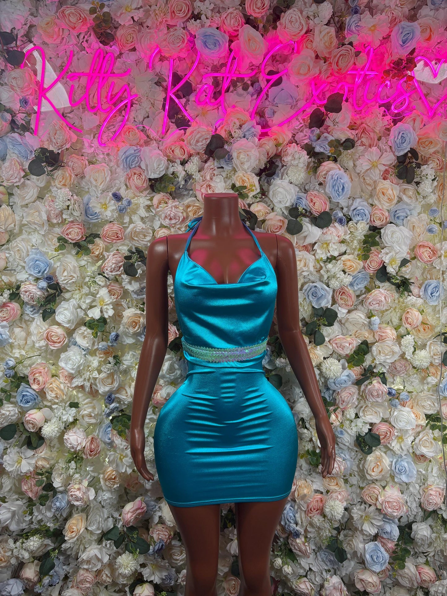 Summer Dress Teal   Exotic Dancewear, Ravewear for Performers, Raves, or Night Out | Bottle girl Outfits