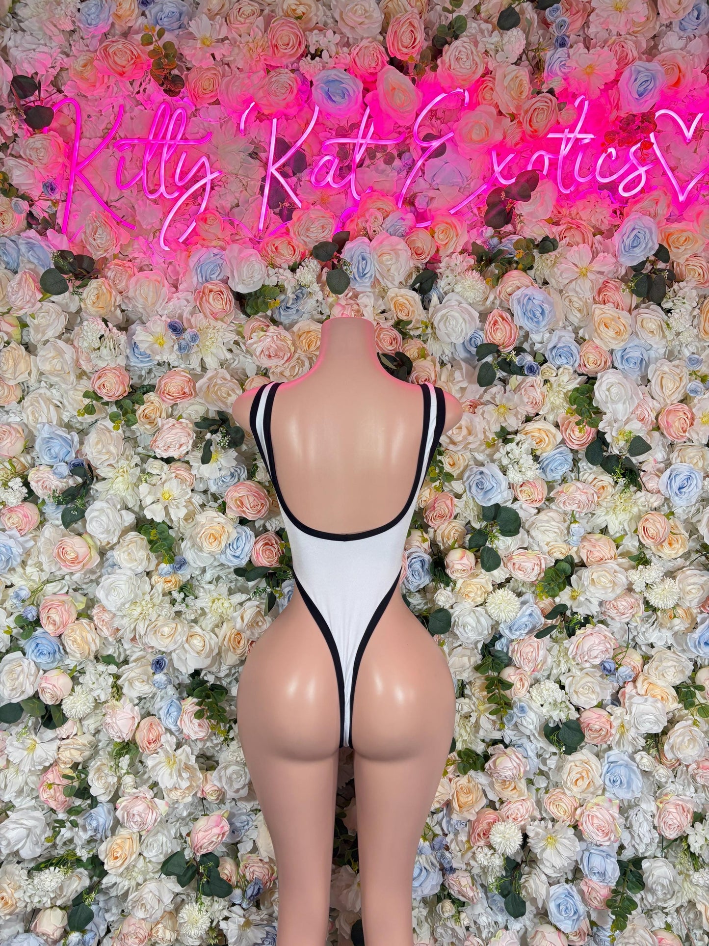 Summer White Black Bodysuit   Rave Outfit Bartender outfit