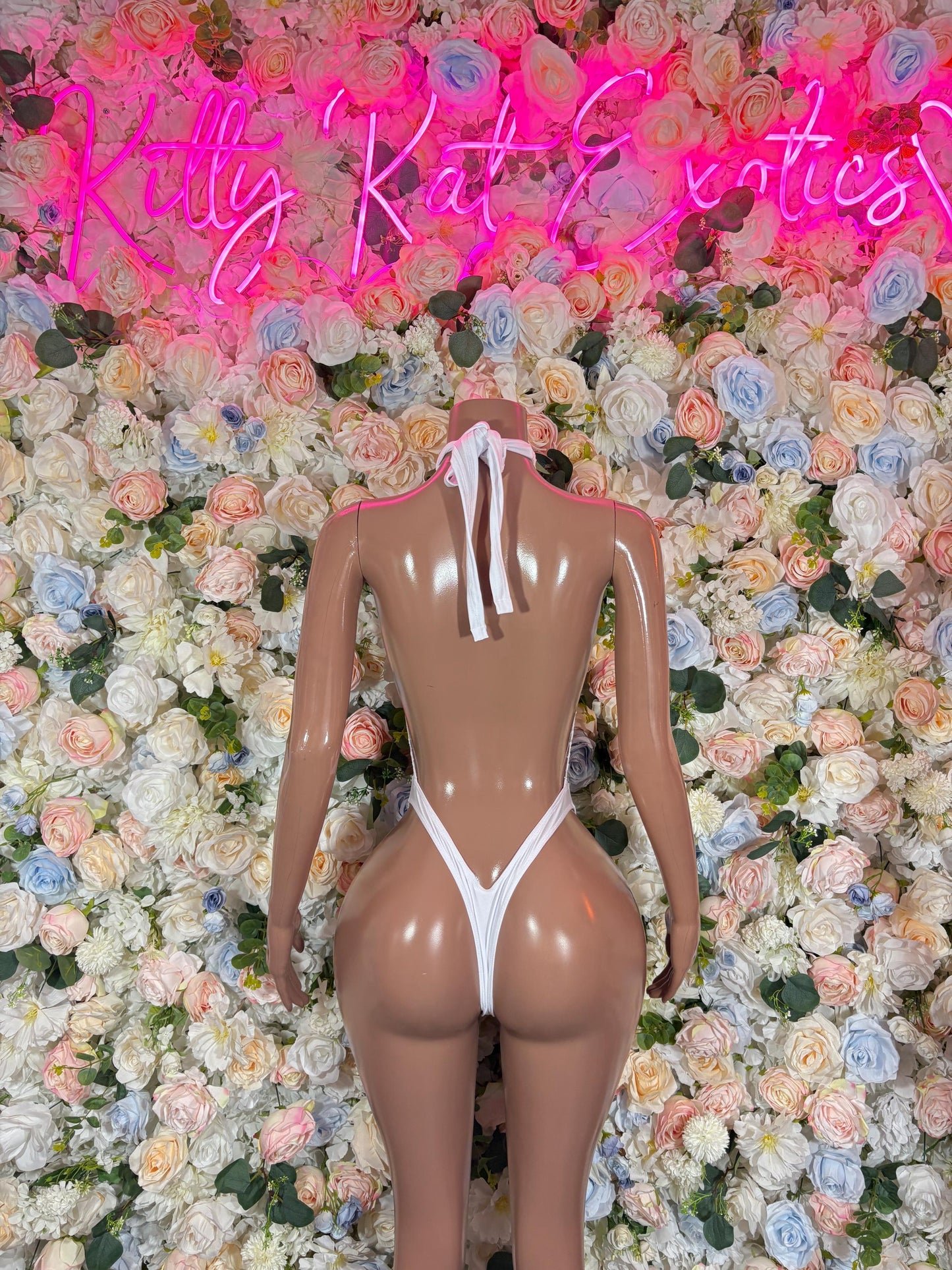 Exotic Dancewear Summer White Bodysuit Chain Exotic Dancewear Bottle girl Outfit