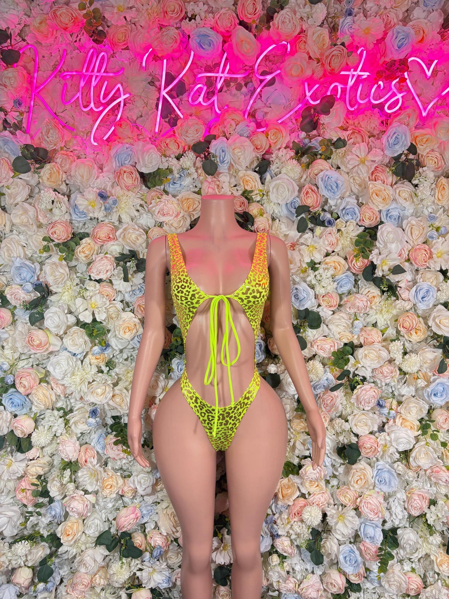 Rave Oufit  Bodysuit-  One Piece Neon Cheetah Rave Outfit,  Festival Outfit, Bartender Dancewear