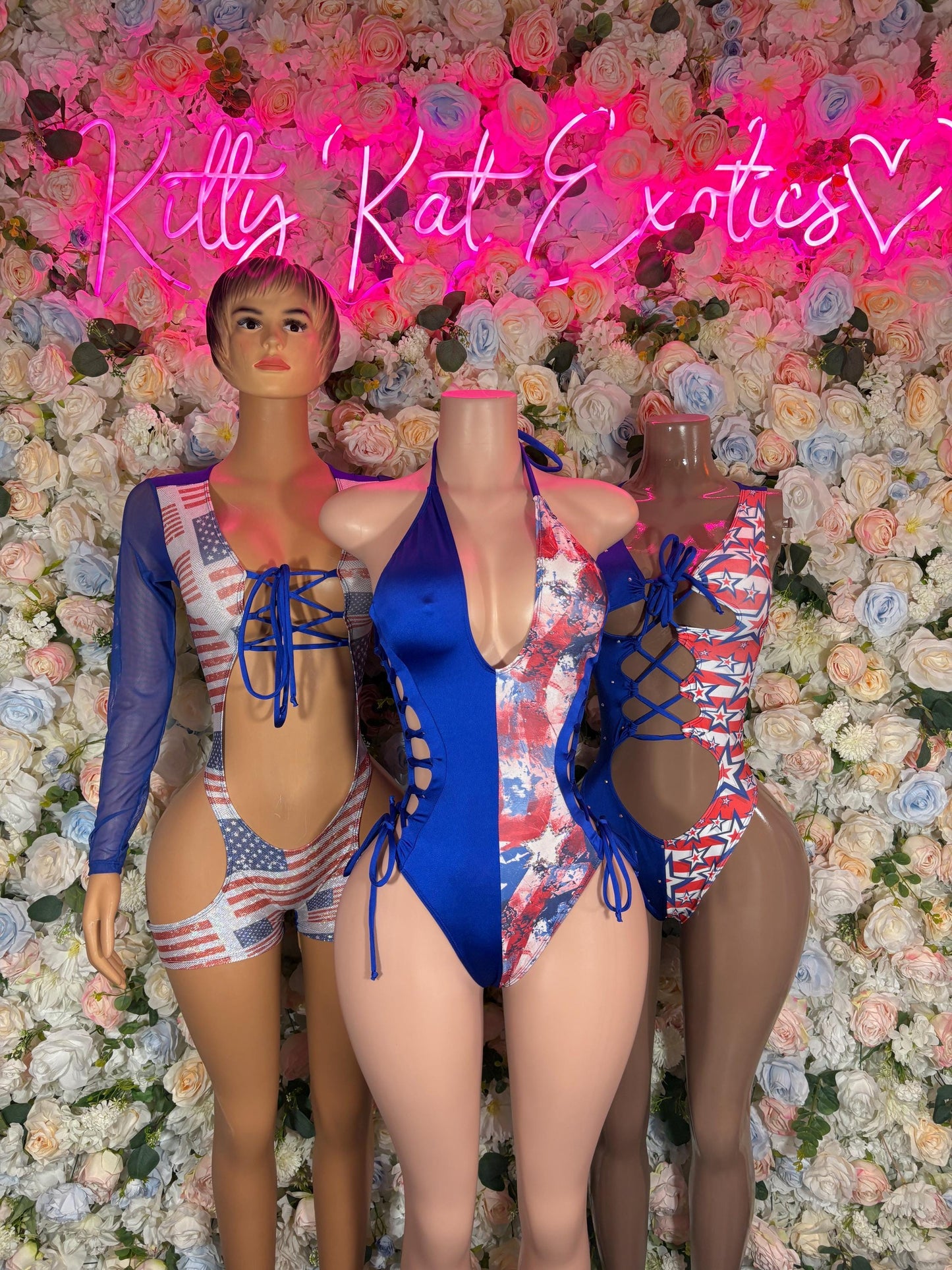 Fourth of July One - Piece Bodysuit Bartender  Patriotic Swimsuit for Beach, Pool Parties, or Summer Fun