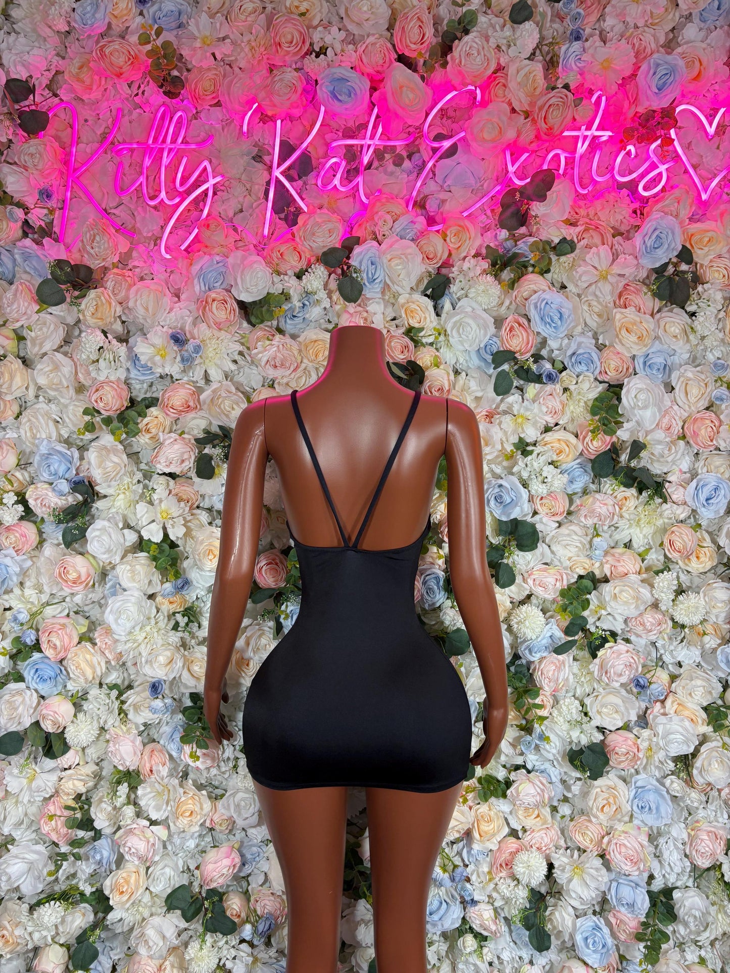 Black Evening Dress  Exotic Dancewear Dress, Rave Clubwear, Sexy Festival Outfit, Stripper Stagewear, Bottle Girl Nightclub Dress