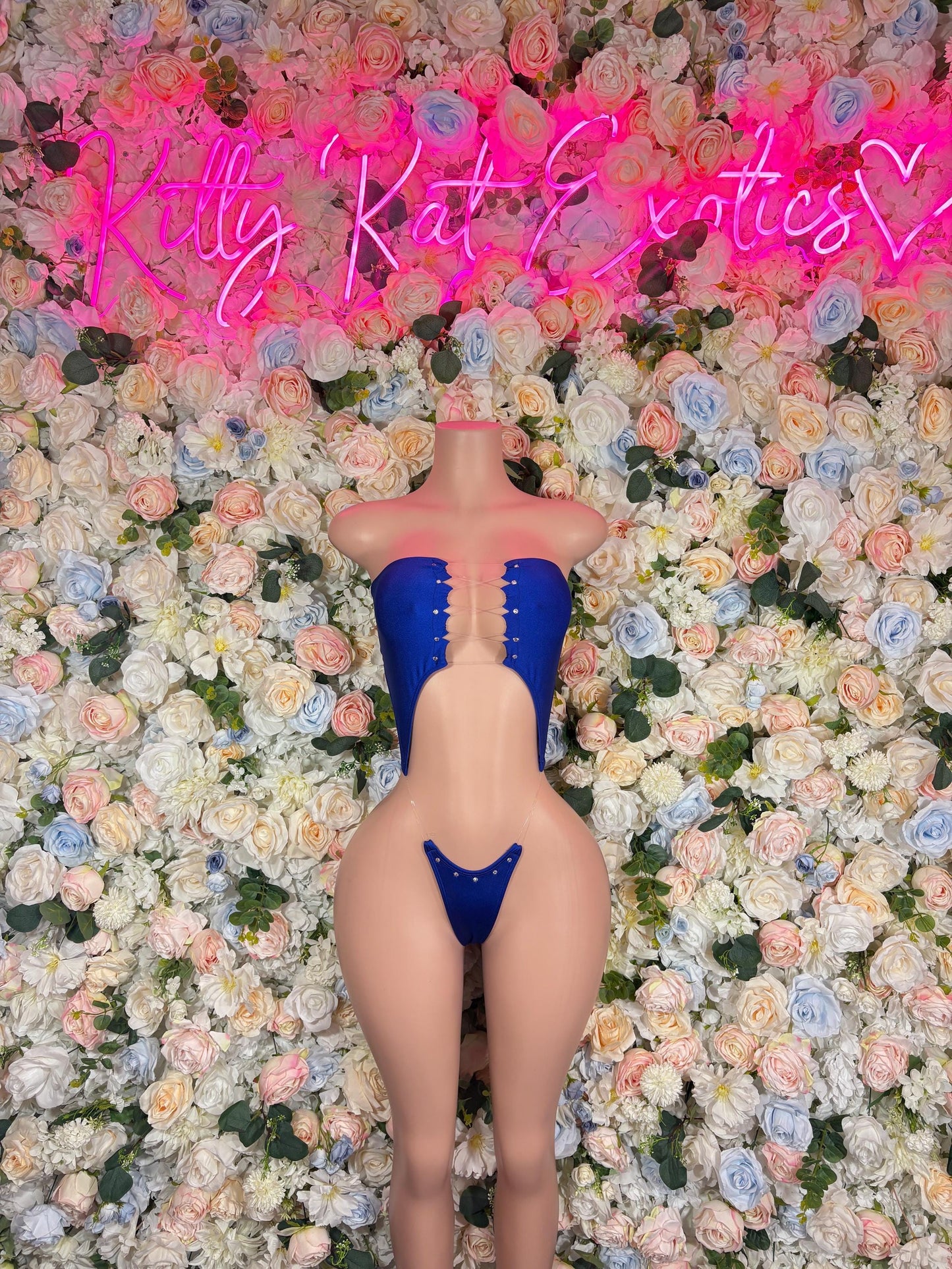 Exotic Dancewear One-Piece Blue  Bodysuit  Rave Outfit for Performers, Raves, or Night Out | Bottle girl Outfits