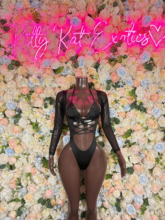 Bartender Bodysuit Black, Bartender Uniform, Rave Festival Wear, Exotic Dancewear, Clubwear Costume, Waitress Set