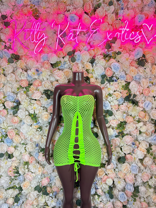 Rave Outfit Fishnet Bodysuit Green for Raves & Festivals  Exotic Dancewear, Clubwear, EDC Outfit, Stripper Costume
