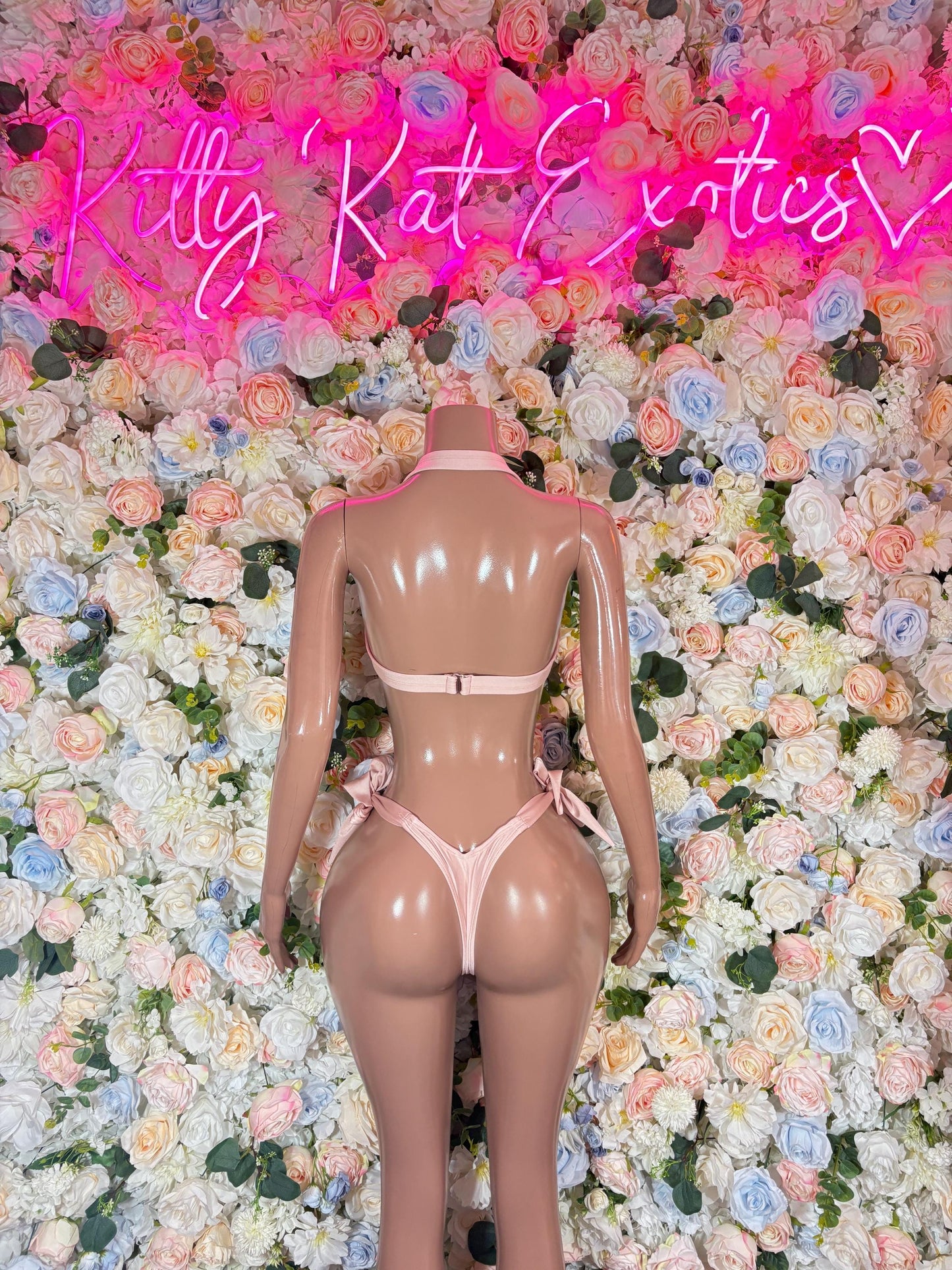 Exotic Dancewear Lace Two-Piece Pink Lace Bikini - Bartender - Festival wear Bottlegirl